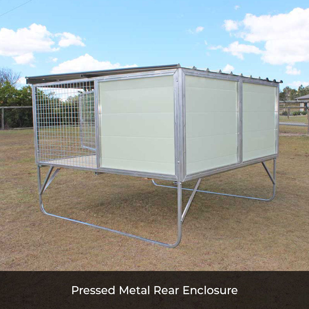 2 Bay Raised Dog Kennel Farm&Yard US